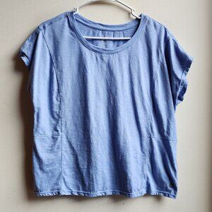 Apana Periwinkle Scoop Neck Short Sleeve Jersey Size Large